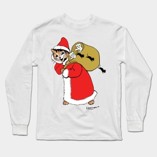 Santa Paws Cat Long Sleeve T-Shirt